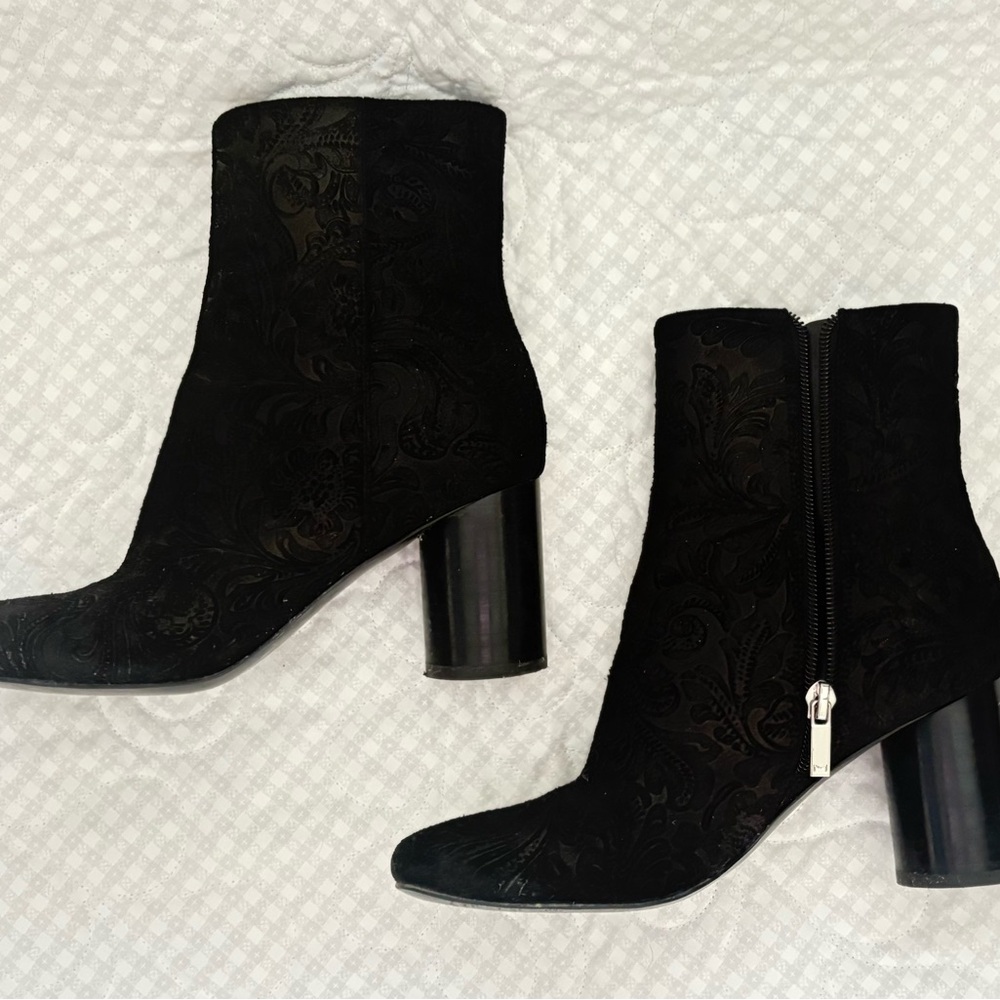 Black suede booties